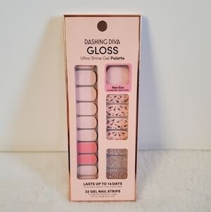 Dashing Diva Gloss Glitter Pink Ultra Shine Gel Palette 32 Gel Nail Strips